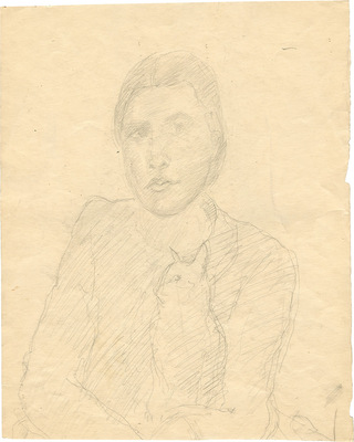 Фальк Роберт Рафаилович. Портрет Надежды Евсеевны Добычиной. Набросок к живописному портрету 